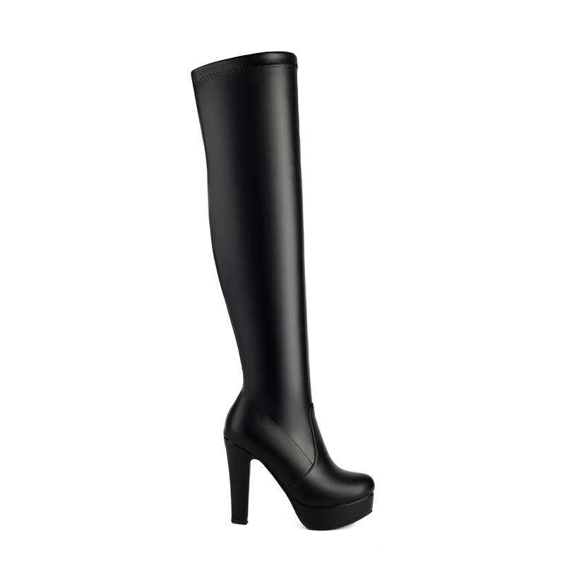 Women's high-heeled boots, sexy European and American style autumn and winter new waterproof table, fine-heeled large-size knee boots