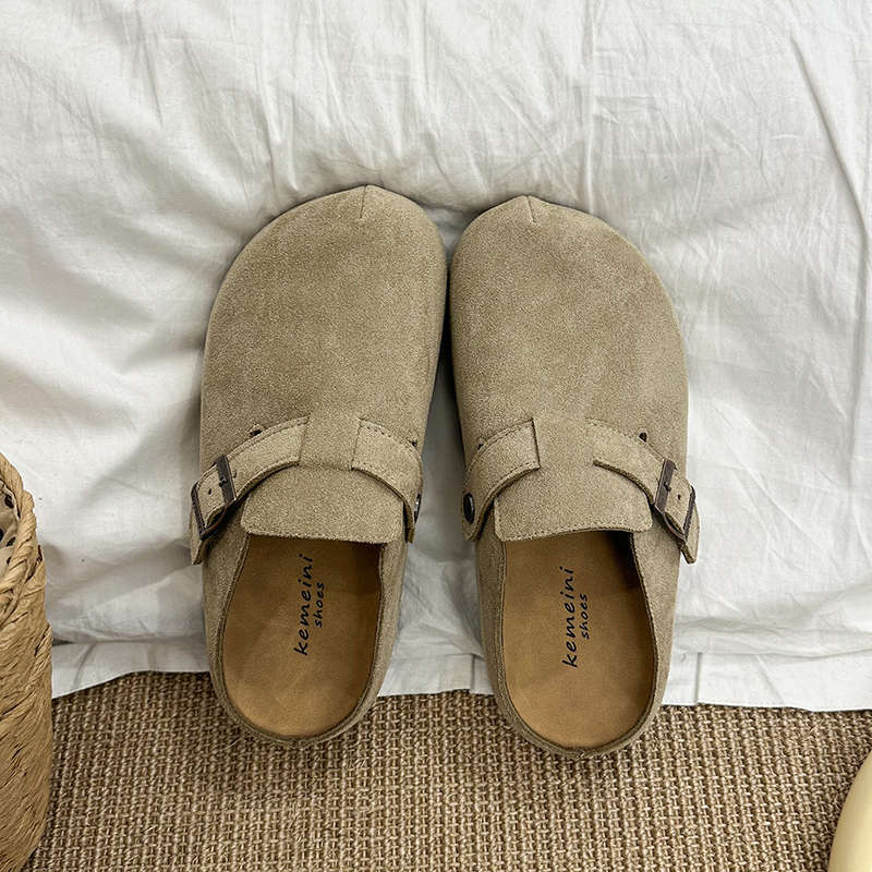 

Туфли Birkenstock на толстой подошве с внутренней платформой, с закрытым носком, полушлепанцы женские, для улицы, 2025 новая весна, ленивые туфли Boken на одной педали 35