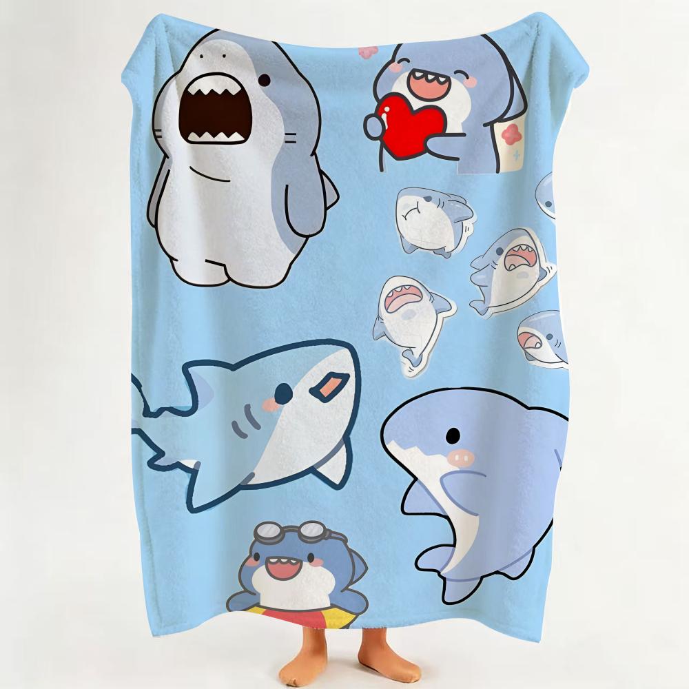 Toy S Shark S Stuffed A Animal Throw Flannel Throw Blanket Suitable for Sofa Living Room Bedroom
