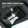 Car Sun Visor Tissue Storage Box Tissue Holder Scratch Proof Easy Clean For Grand Cherokee Patriot Renegade Compass