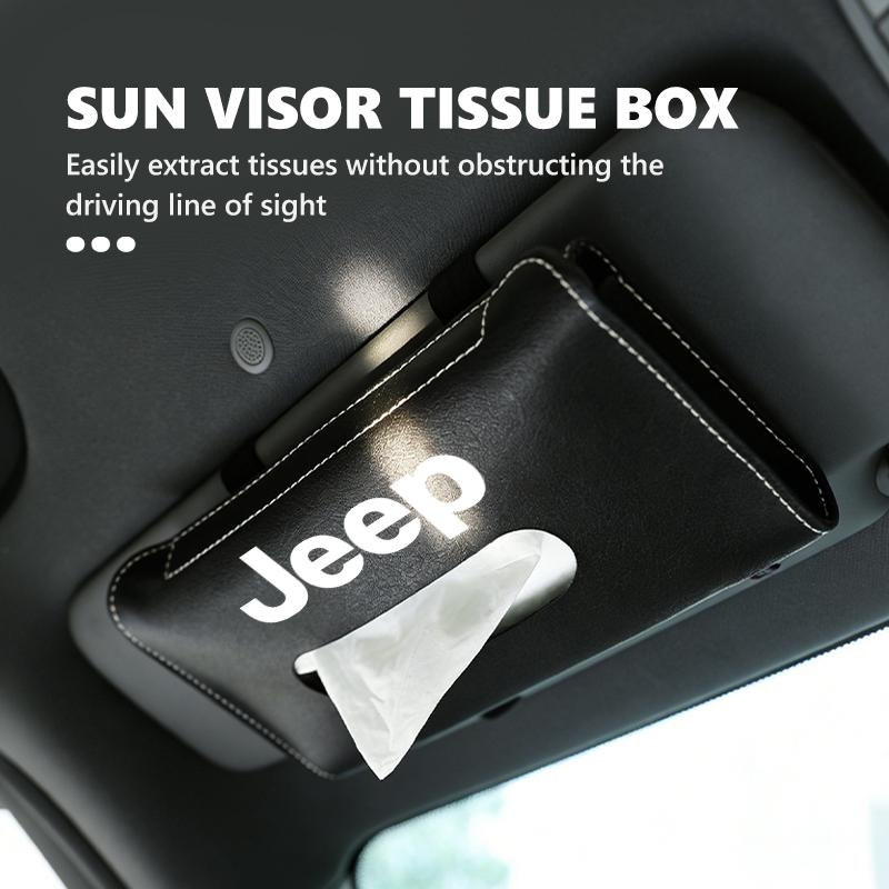 Car Sun Visor Tissue Storage Box Tissue Holder Scratch Proof Easy Clean For Jeep Grand Cherokee Patriot Renegade Compass