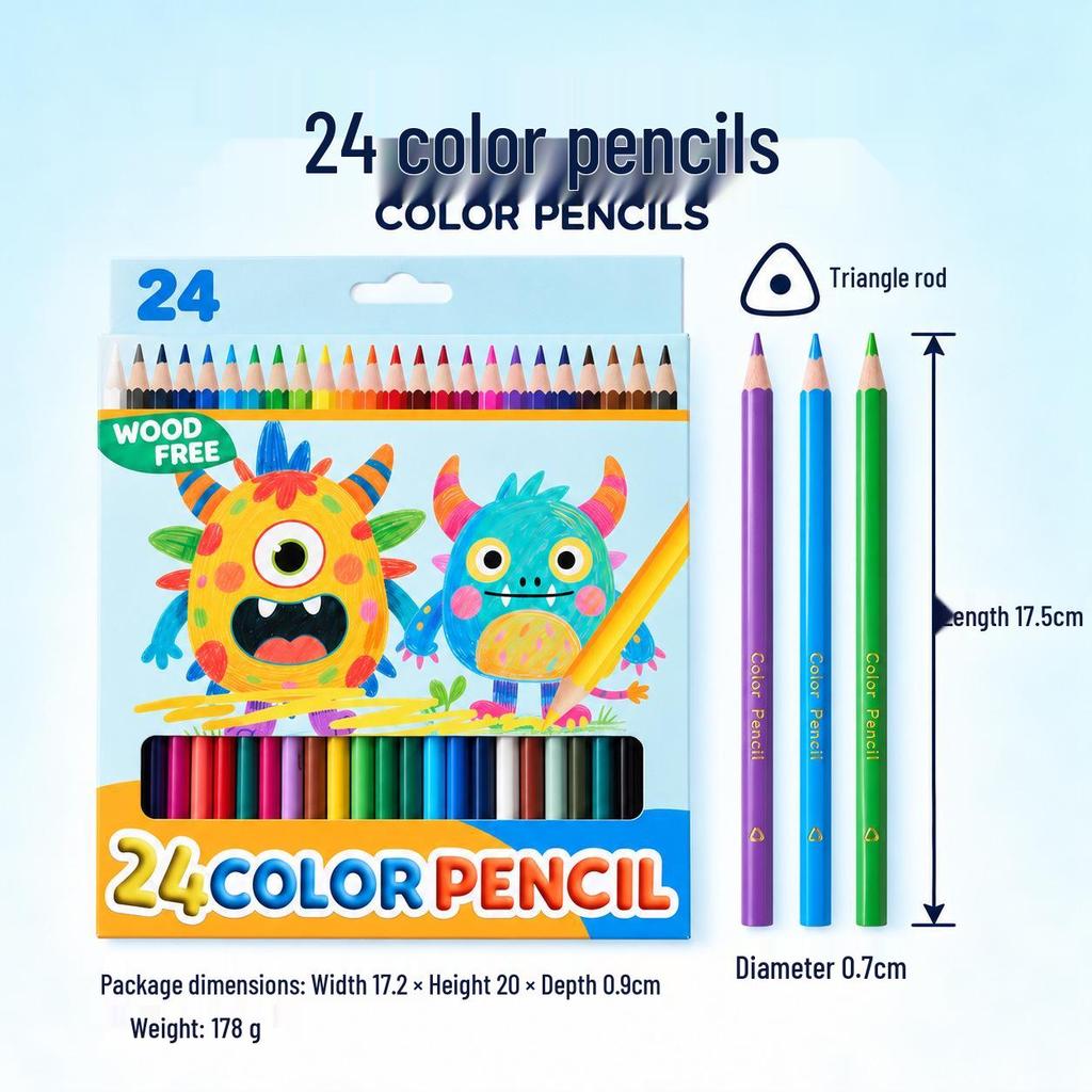 Zhenglin Erasable Colored Pencils – 24, 36, and 48 Color Sets for Children and Students Drawing and Coloring.