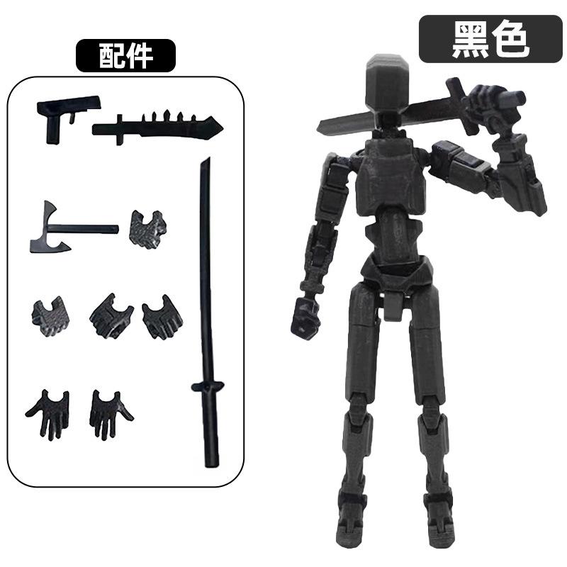 Lucky Man Toy Building Block Assembly Robot Multi-jointed Man Movable Decompression Doll Hand Figure Variety Model Ornament