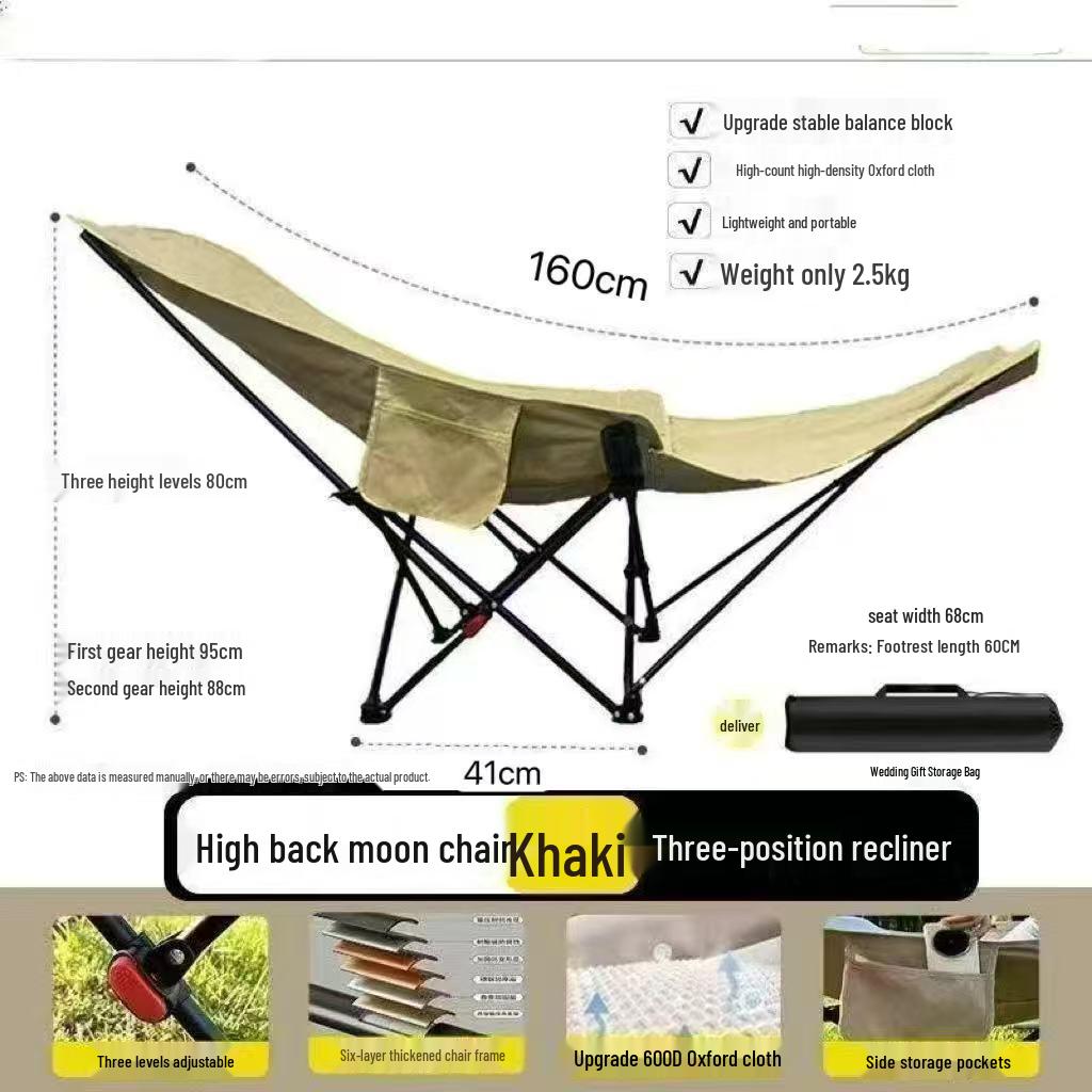Adjustable Outdoor Folding Recliner Chair with Leg Rest for Sitting and Lying
