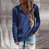 Gestrickter Pullover Hoodie Damen Locker Reißverschluss Strickjacke Langarm Einfarbig Freizeit Herbst Winter Mit Kapuze
