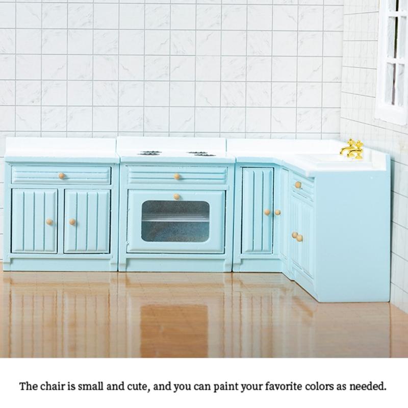 3’’ for Doll House Toy Miniature Cooking Cabinet Mini Kitchen Cabinet Dollhouse Accessory Girl’s Pretend for Play Toy Su