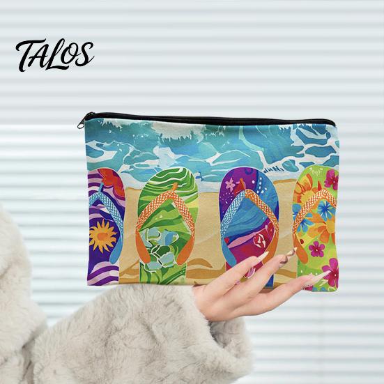 Talos Storage Bag, with Smooth Black Zipper, Large Capacity Thickened Canvas Organizer, for Makeup Stationery Needlework Small Items