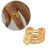 3pcs/Set Elegant 18K Gold Color Adjustable Size Threaded Ring Accessory Stylish Finger Accessories for Fashionistas