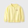 Korean Style Girls' Bear Embroidered Cotton Sweater Cardigan for Spring & Autumn