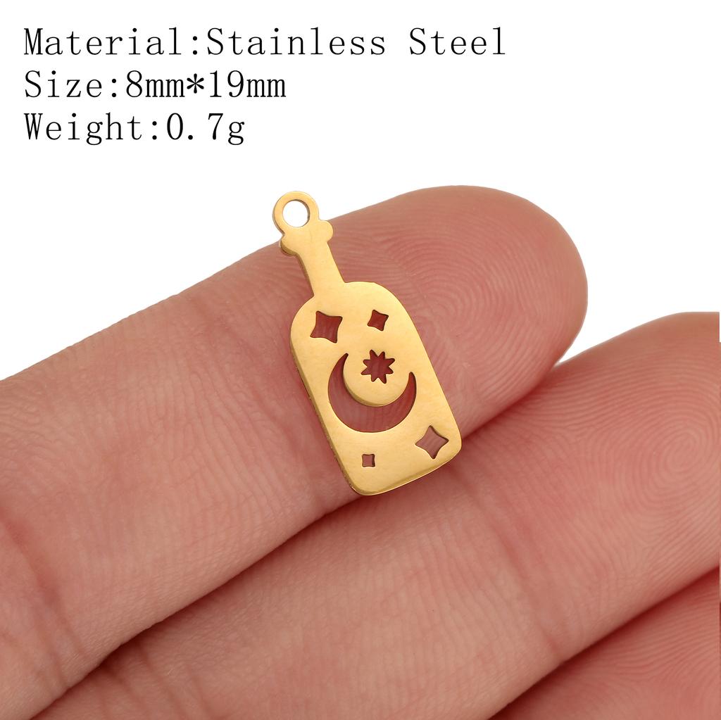 5Pcs Pineapple/Monstera Leaf/Tropical Hawaii Palm Tree Charms Stainless Steel Conch Pendant DIY Bracelet Necklace Jewelry Making