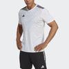 Adidas Team Icon 23 Geometric Pattern V-Neck Short Sleeve Soccer Jersey Men Tops White HR2630