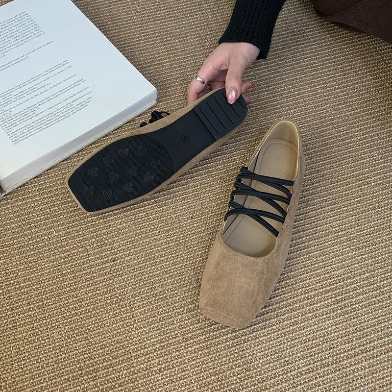 Fashion New Fashion Elastic Band Women Flats Slip On Shoes Casual Female Square Toe Footwear Shallow Ladies Ballet Flats Shoes lady