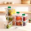 Transparente Küchen-Lebensmittelaufbewahrungsbox mit Griff - Kunststoff-Obst-Gemüse-Aufbewahrungsbehälter für Kühlschrank Frischhaltung