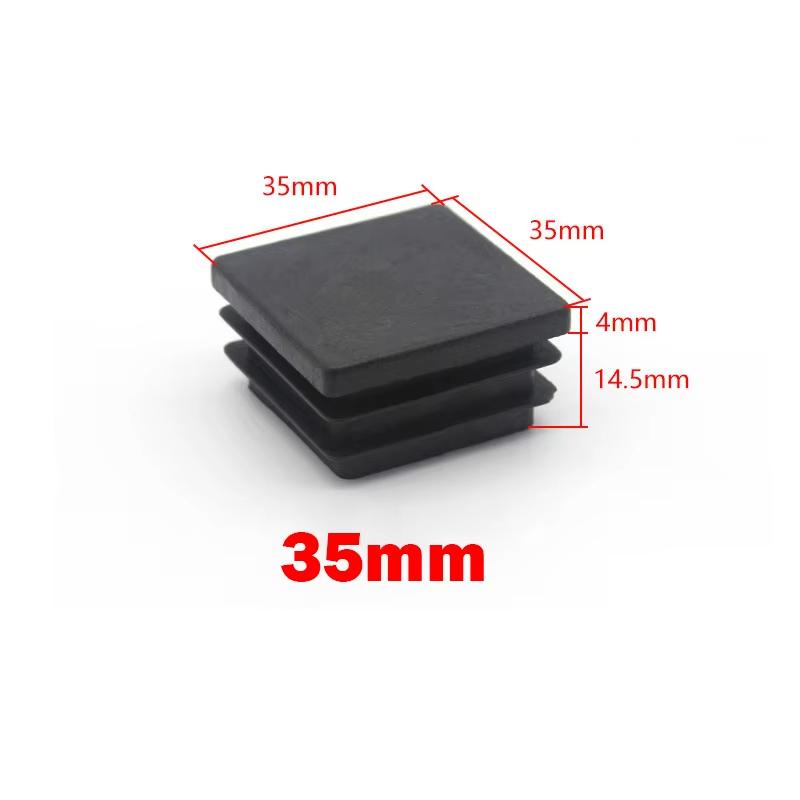 Square Plastic Black Blanking End Caps 13x13mm-120x120mm Inner Plug Cap Furniture Leg Tube Pipe Inserts Plugs Decorative Dust