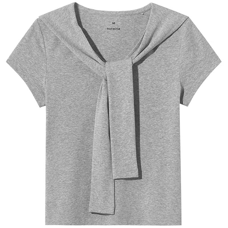 Hotwind Women s V-neck Slim Fit Short Sleeve T-shirt M