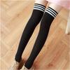 Cute Anime Black With White Stripes School Thigh High Socks 62