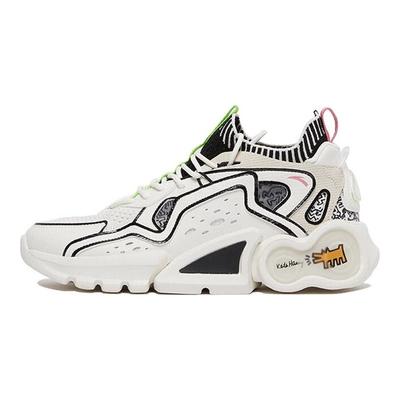 Keith Haring X  Wormhole X-Factor Cushioning Non-Slip Wear-Resistant Mid-Top Running Shoes Men Running Shoes White Black 112038801-4