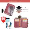 Serie Leather Wallet with RFID 9 Card Coin and Rose Pink Contact's Full-Grain Bi-fold Blocking, Slots, Pocket, Purse, Women's Wallet,