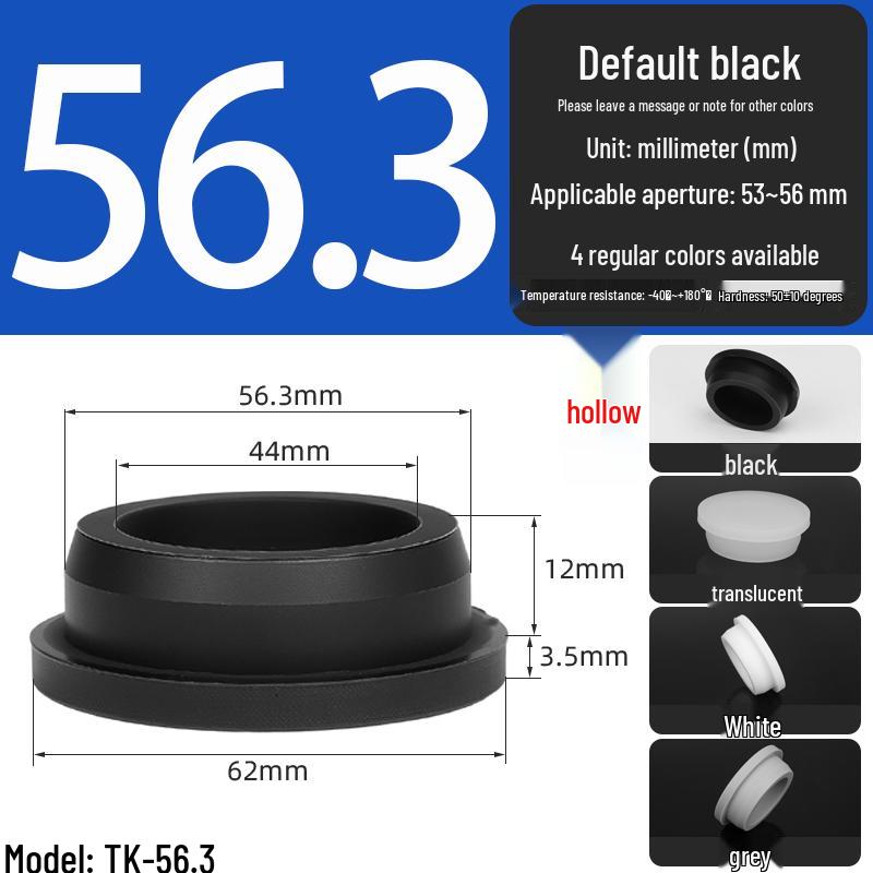 Black High-Temperature Resistant T-Shaped Silicone Stopper - Round Hole Rubber Gasket & Shock-Absorbing Blind Plug