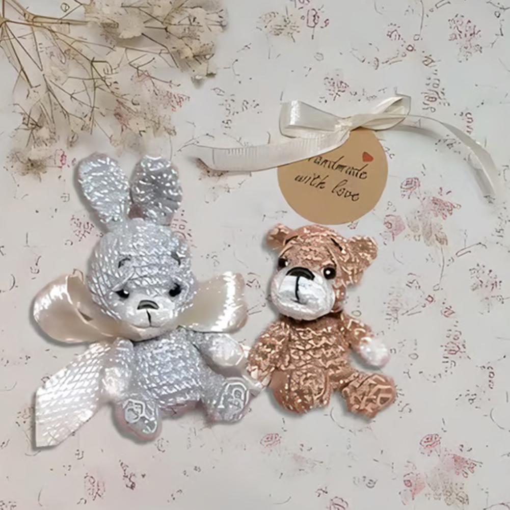 Easter Crochet Animal In Walnut Shell Handmade Bunny Bear With Doll Heart Funny Animal Home Fig O0K0
