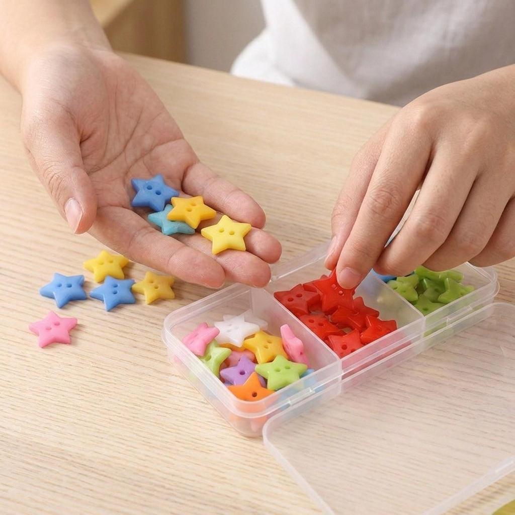 200x 2 Holes Creative Colourful Buttons Sewing Fasteners Buttons Cute Craft Buttons for DIY Crafts Doll Clothes Sewing Painting