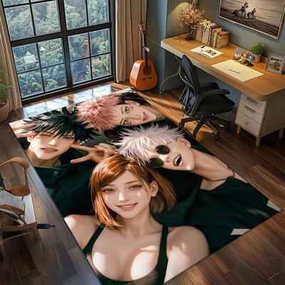 Jujutsu Kaisen Stylish Polyester Rug Anime Carpet Non Slip Living Room Bedroom Floor Mat -QJY