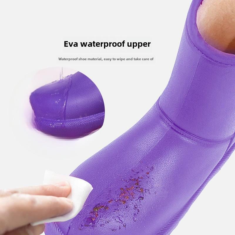 Ultra-Light Velvet Waterproof Snow Boots, EVA Materia, High-Top Design for Work, Car Wash, and Livestock Use