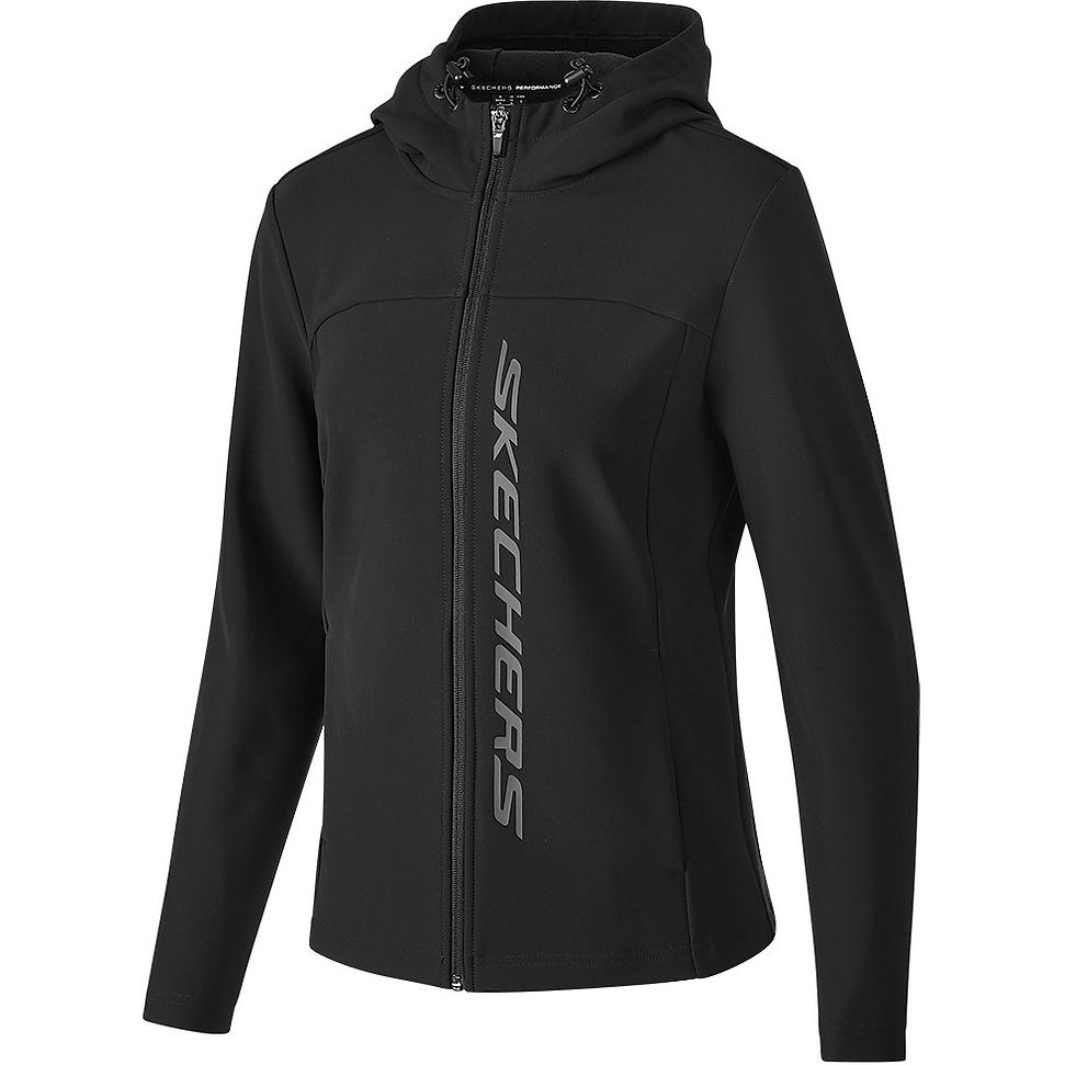 Skechers Basic Sports Series Fashion Comfortable Versatile Hooded Jacket Women jackets Black P424W122-0018 S