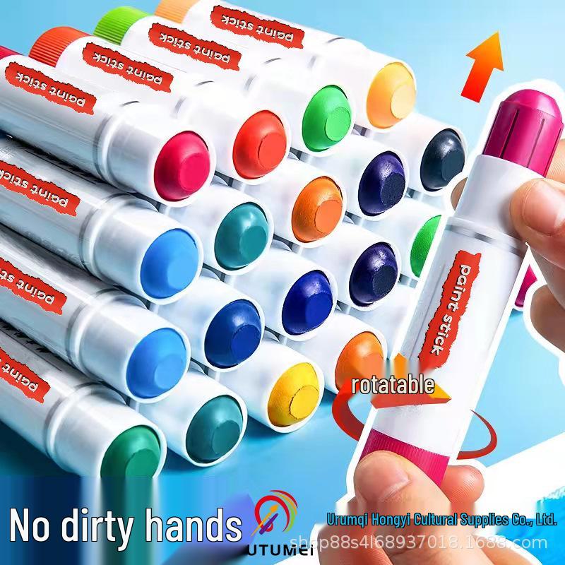 

Tu Tu Mei Water Soluble Paint Stick Set for Kids - Colorful Watercolor Pens for Students and Art Rooms 12 colors
