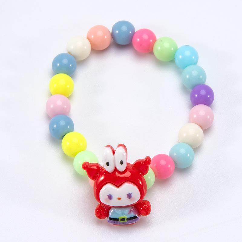 Trendy Cartoon Beaded Bracelet Lovely Princess Style Handmade Wristband Gift for Girls