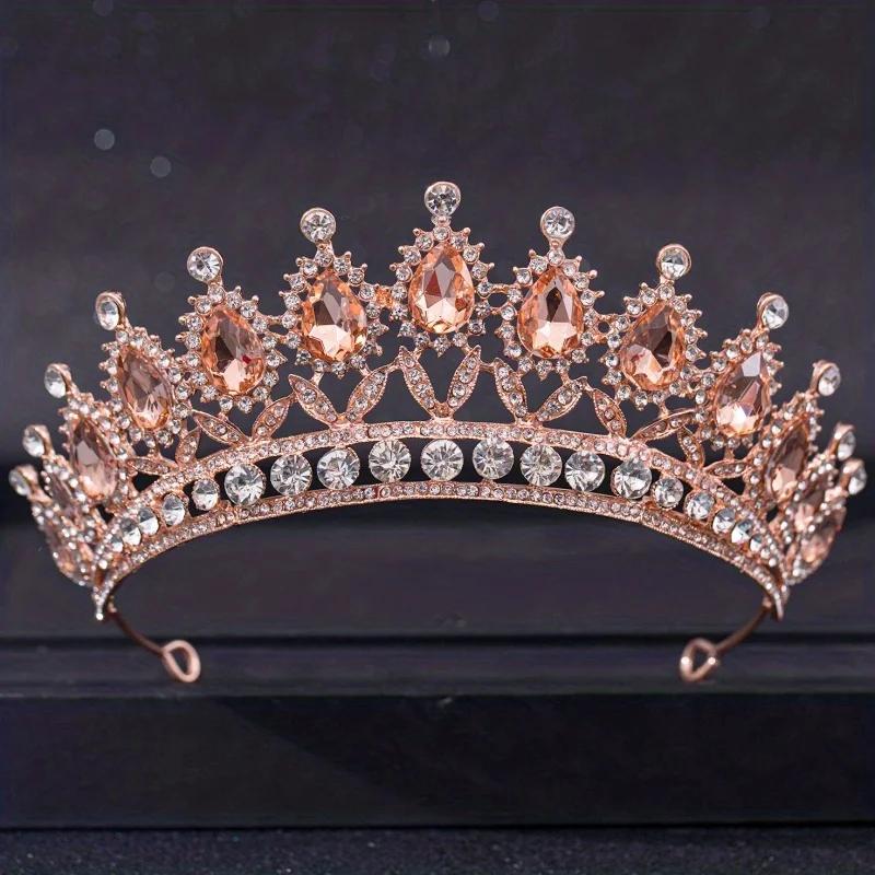 Baroque Vintage Crystal Tiaras And Crowns Rhinestone Queen Pageant Prom Diadem Crown Bridal Wedding Hair Accessories Jewelry