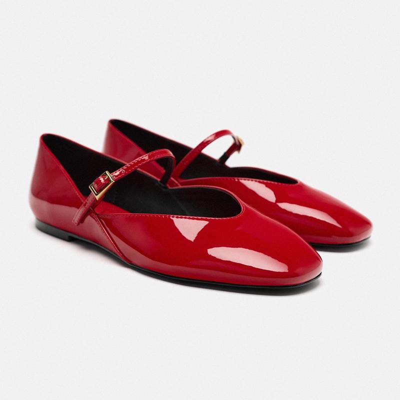 Fashion Women's Fashion Flat Shoes Spring New Square Head Shallow Mouth Word with Soft Sole Anti-slip Wear-resistant Single Shoes