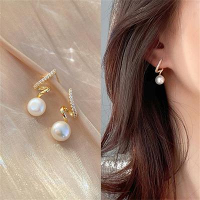 Pearl Dangle Earrings for Women Korean Creative Design Temperament Personality Jewelry Girl Gift Brincos