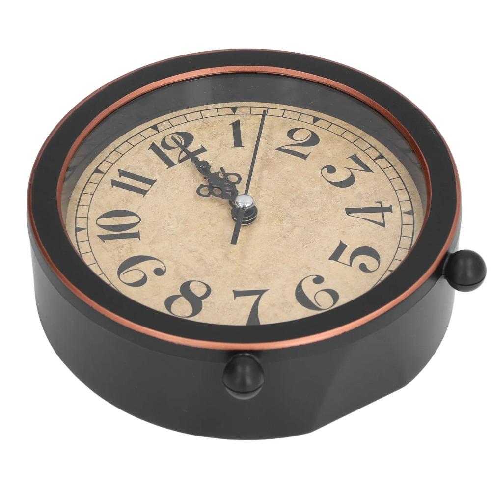 Small Alarm Clock European Retro Style Silent Ticking Desk Clock for Home Living Room Dining Table Decoration Ornaments