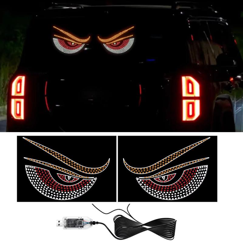 Truck Eye Light RGB Dynamic Demon Eye Decorative Light Led Display Decor Pixel Panel Windshield USB 5V Multi-Mode Lamp For Car SUV