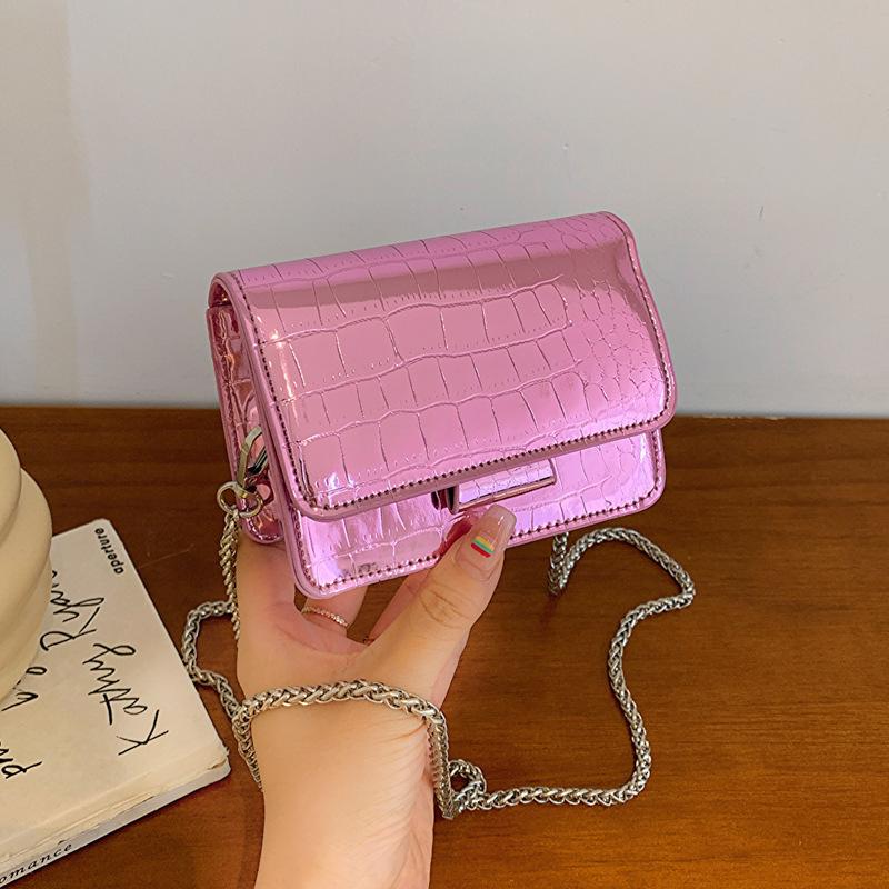 

Personality, fashion, simplicity, foreign style, solid color, shoulder messenger bag, women s 2025 summer Korean version, commuter mini square bag розовый