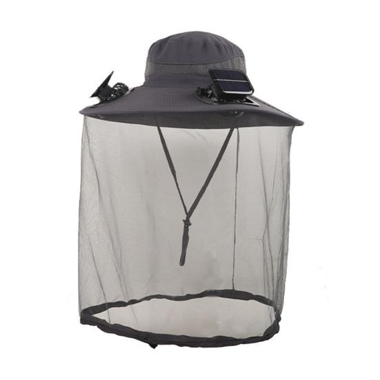 Solar Fan Cap Wide Brim Built-in Dual Solar Fans USB Charging Cooling Fishing Hat Breathable Mesh Cover Sun Protection