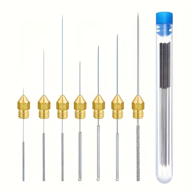 Nozzle Cleaning Needle Tool Set: 10pcs, Stainless Steel, with 0.4mm Drill Bits, for V6 Nozzle, 3D Printer Parts