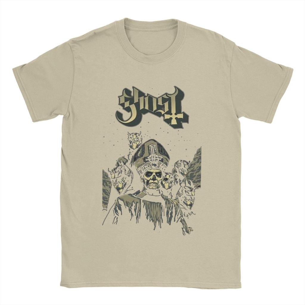 Ghost Band Men T Shirts Vintage Tee Shirt Short Sleeve Crew Neck T-Shirt Cotton Graphic Tops