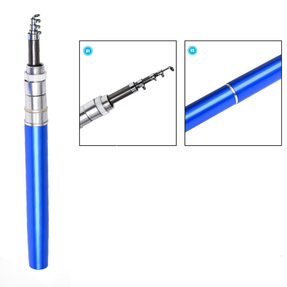 Mini Telescopic Fishing Rod Portable Pocket Fishing Pole 1/1.2/1.4/1.6M Pen Shape Folded Fishing Rod Without Reels Wheel
