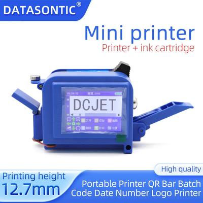 El Jet Termal Mürekkep Püskürtmeli Yazıcı QR Bar Toplu Kod Tarih Logo Son Kullanma Etiketi Mini Taşınabilir Yazıcı 2588 kartuş 12.7mm Kullanarak