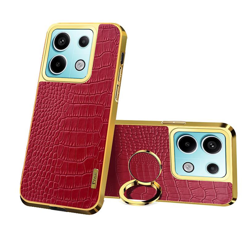 360°Rotating Metal Ring Car Holder Leather Shockproof Phone Case For Xiaomi 11T 12T Pro Redmi Note 13 13C 12 S 12C 11 10 9 8 Pro
