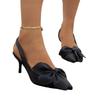 Women New Pointed Toe Light Mouth Orange Shoes Bow Fashion Sexy Solid Color Banquet High Heels Decoration