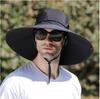Mens Quick Dry Bucket Hat Large Size Sun Hat with Solar Powered Fan USB Rechargeable for Outdoor Hiking Camping Fishing Activity