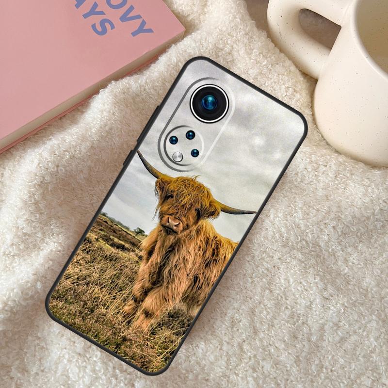 Cute Highland Cow Funda For Huawei P20 P30 P40 P60 Pro P Smart Nova 9 5T Honor Magic5 Lite X8 X9 a 50 70 Case