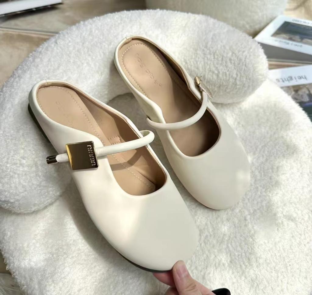Baotou half slippers women can wear with skirts in summer French Mary Jane shoes soft soles are not tired feet single shoes women