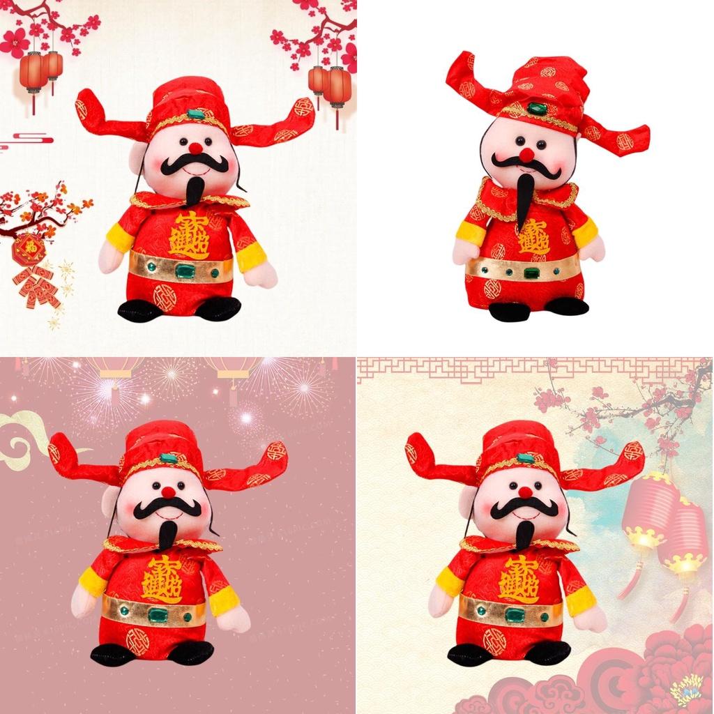 Lucky Charm Figurine For Spring Festival Wealth God Decoration For Hotel Mall Storefront Sewn With Sand Foam And Stuffed Toy Material