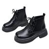 Soft Leather Thick-soled Martin Boots Women's 2025 New Autumn Single Boots Soft-soled British Style Low-top New Black Short Boots