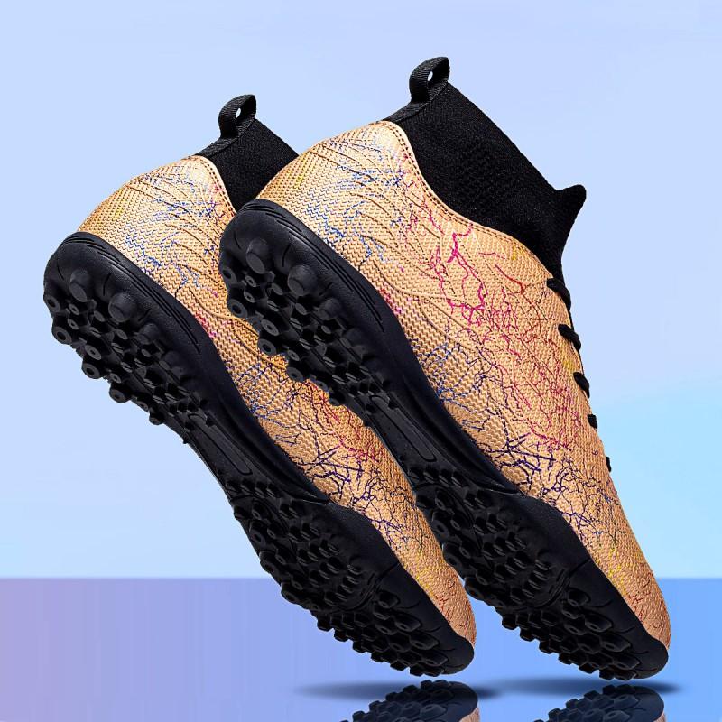 Kids Football Cleats Turf Grass Training Shoes Lightweight Synthetic Upper With Rubber Outsole