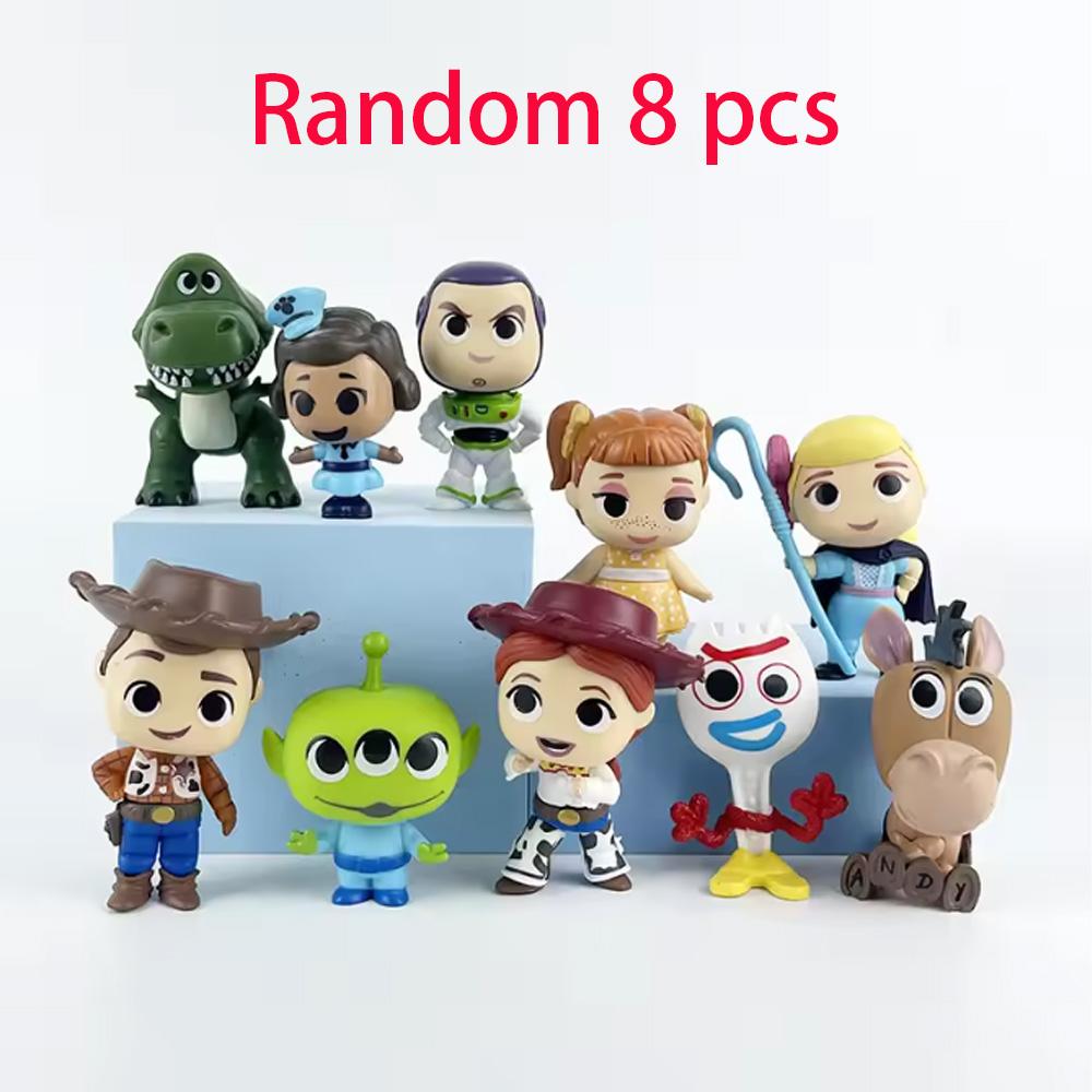 10pcs/lot Cartoon Movie Decoration Accessories - Woody Buzz Lightyear Alien Action Doll Models Cute Home Ornament Gifts.
